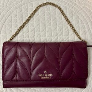 Kate Spade Plum Quilted Leather Wristlet